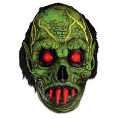 Horrifying Green Ghoul Mask with Red Eyes and Teeth