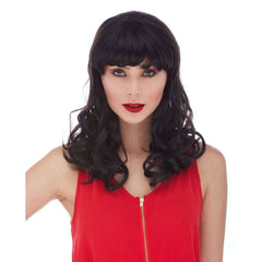 Black Catherine Long Bob Wig with Bang