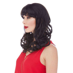 Black Catherine Long Bob Wig with Bang