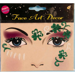 Glittery Shamrock Adhesive Face Stickers