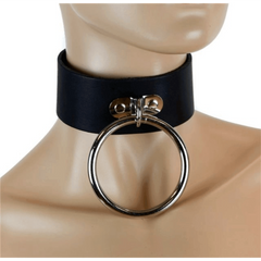 Large Leather Door Knocker Choker w 2 1/2" Ring