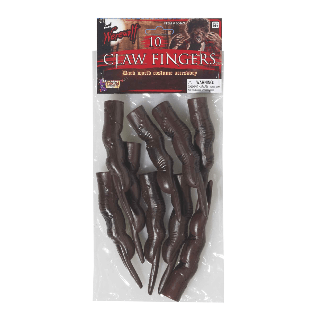 Brown Werewolf Finger Claws (10 Pack)