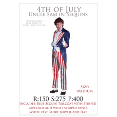 4th Of July Uncle Sam In Sequins Men's Costume