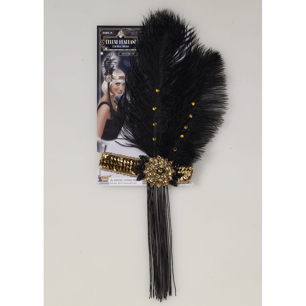 Gold & Black Deluxe Flapper Headband