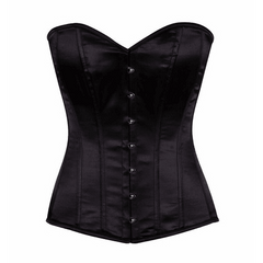 Lavish Black Satin Overbust Corset