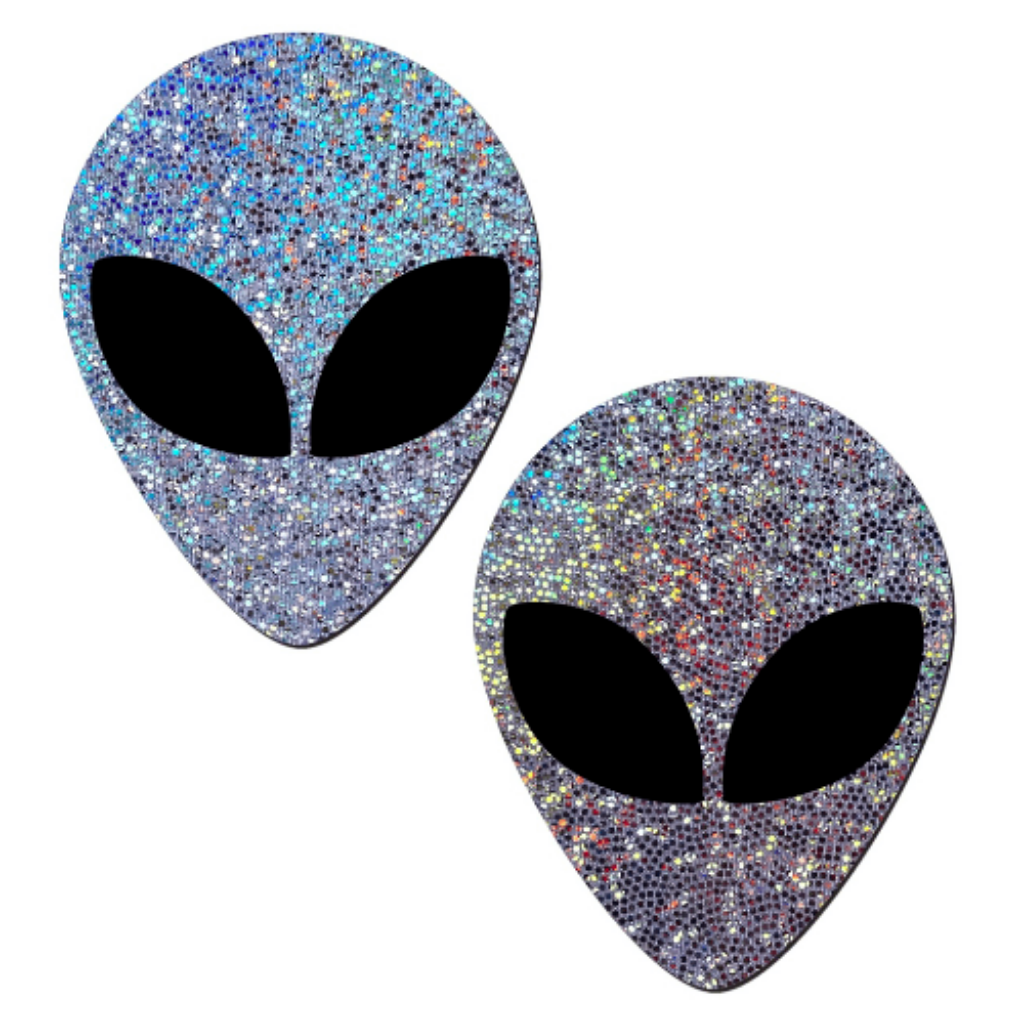 Silver Glitter Alien Nipple Pasties