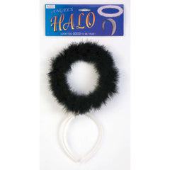 Black Marabou Angel Halo Headband