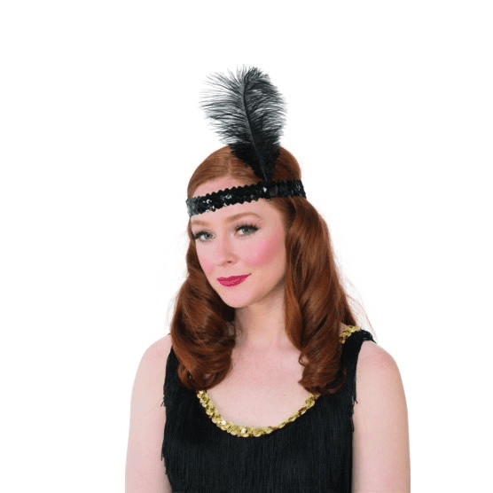 Sequin Black Flapper Headband