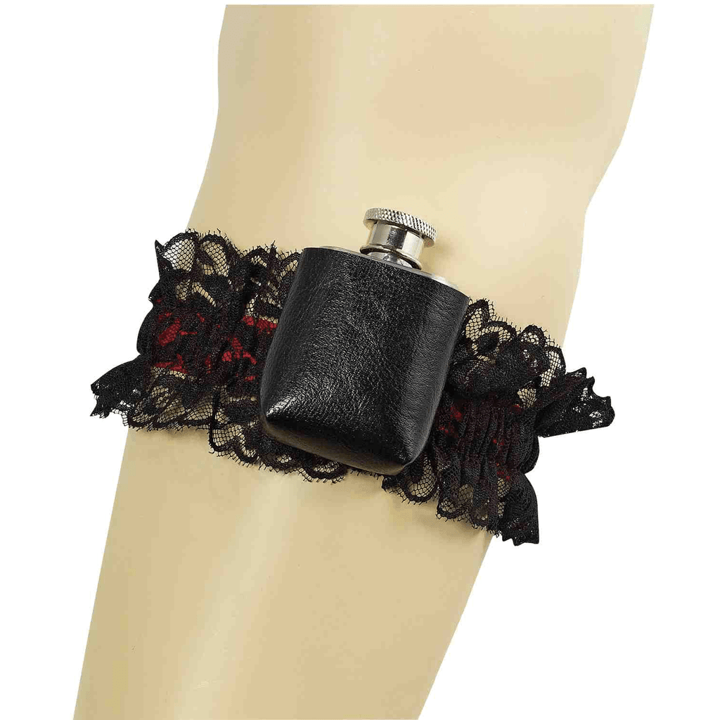 1920s Lace Leg Garter & Mini Flask