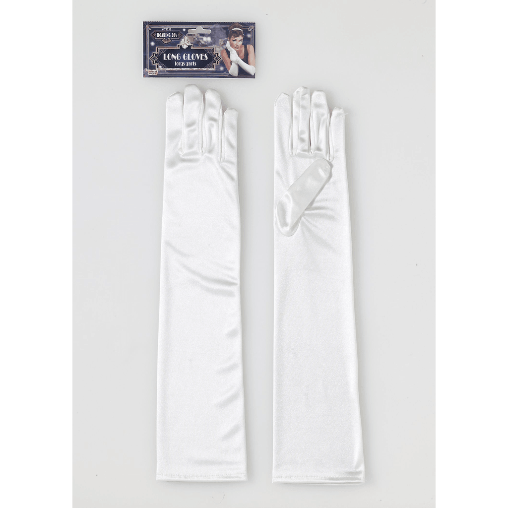 Cream Colored Satin Elbow Length Adult Gloves