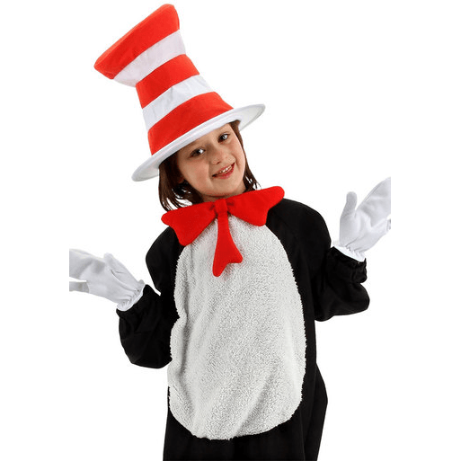 Dr Seuss Cat in the Hat Kids Accessory Kit w/ Hat, Gloves & Bow Tie