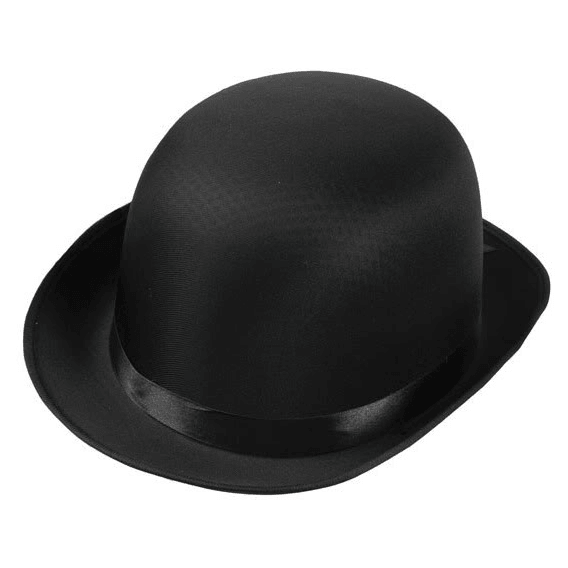 Classic Black Satin Adult Derby Hat