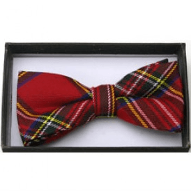 Red Plaid Bow Tie