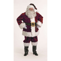 Majestic Burgundy Premium Velvet & Faux Fur Santa Suit Adult Costume