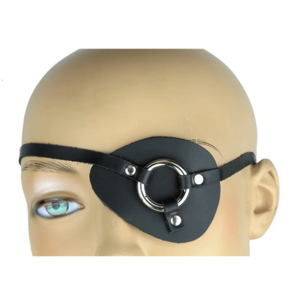 Faux Leather Eyepatch with Ring