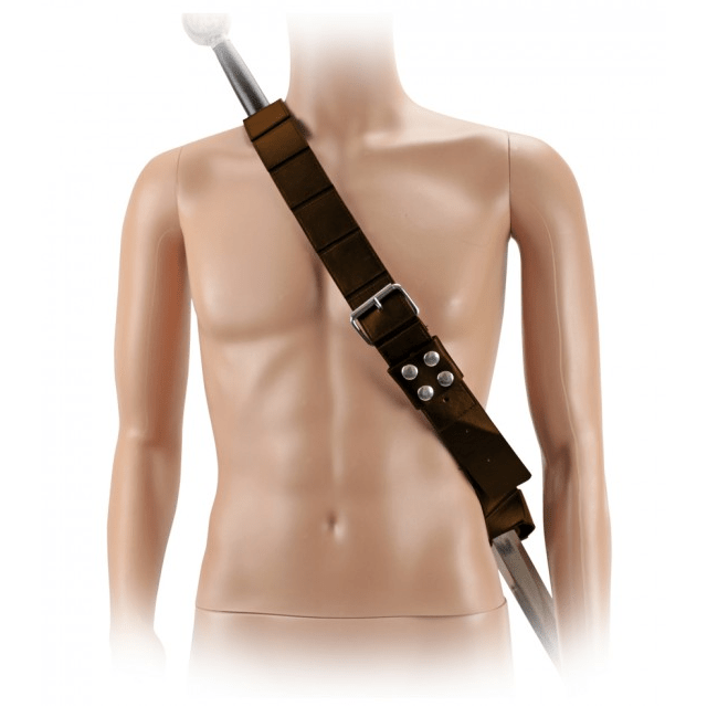 Brown Leather Baldric Sword Frog w/ Square Buckle