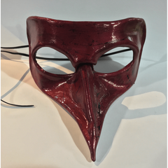 Red and Black Antique Pettuccio Leather Mask