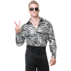 Gold Zebra Print Disco Adult Shirt