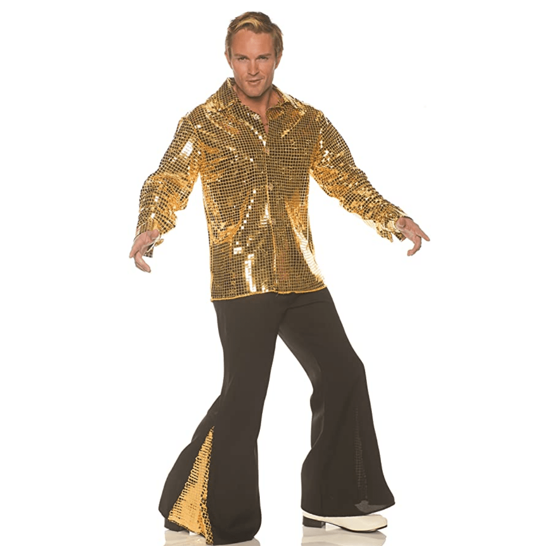 Dancing King Gold Disco Men's Costume