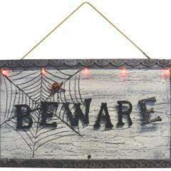 Hanging Animated Beware Sign