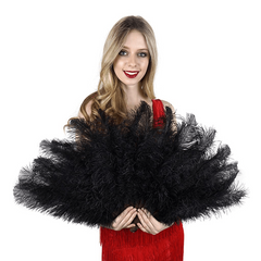 Black Ostrich Floss fan