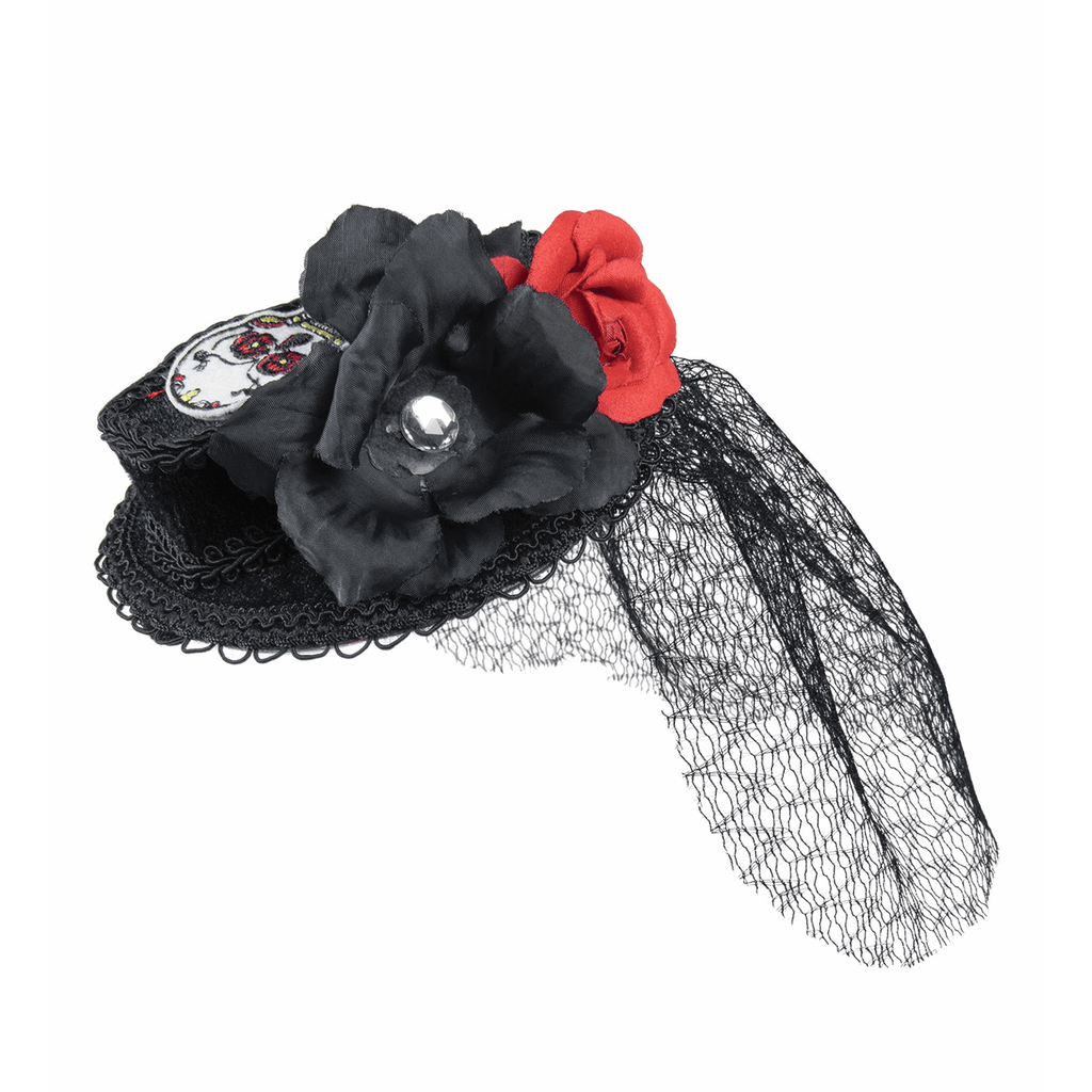 Day of the Dead Black Mini Coffin Hat Hair Clip