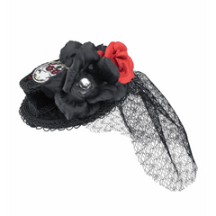 Day of the Dead Black Mini Coffin Hat Hair Clip