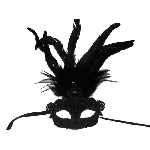 Rochelle Feathered Venetian Lace Mask