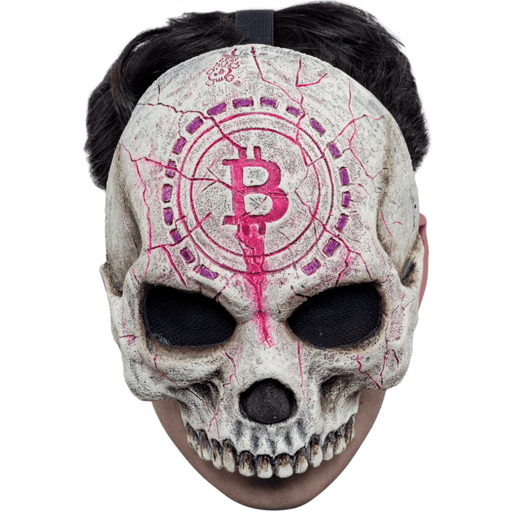 Crypto Bitcoin Skull Glow In The Dark Mask