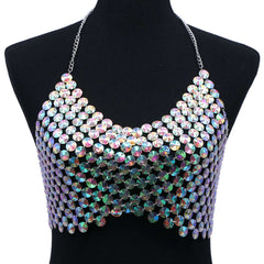 Rhinestone Halter Bra Top