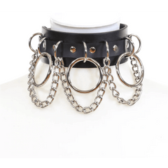 Wide Hanging Chain Bondage Choker