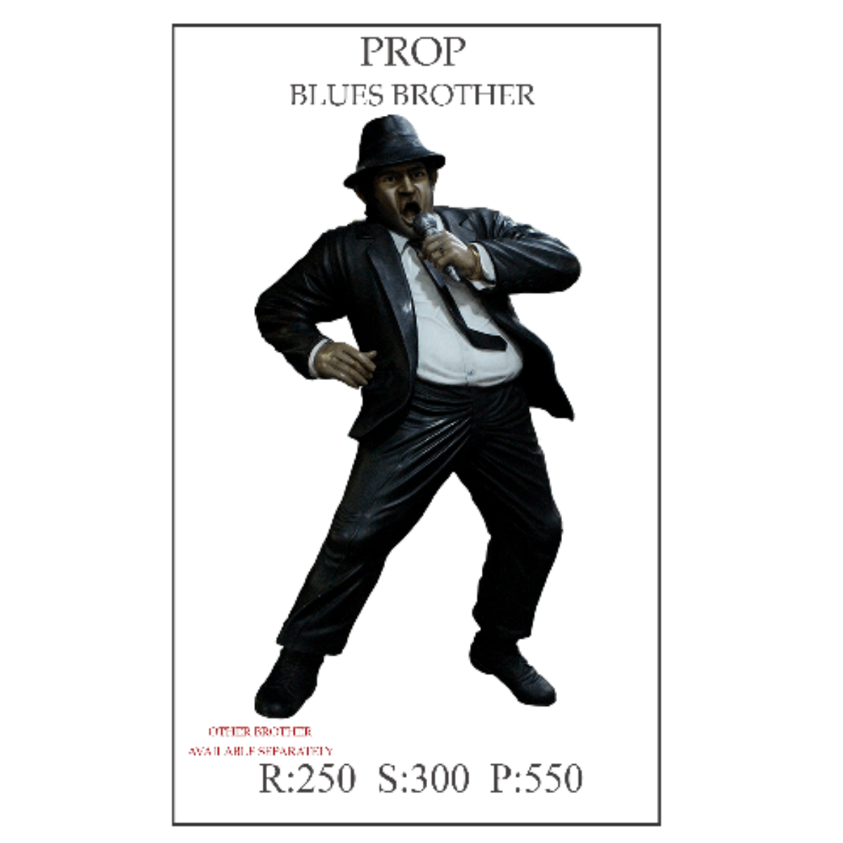 Blues Brothers 1 Jake Blues Life Size Statue Prop