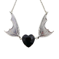 Bat Wings Heart Pendant Necklace