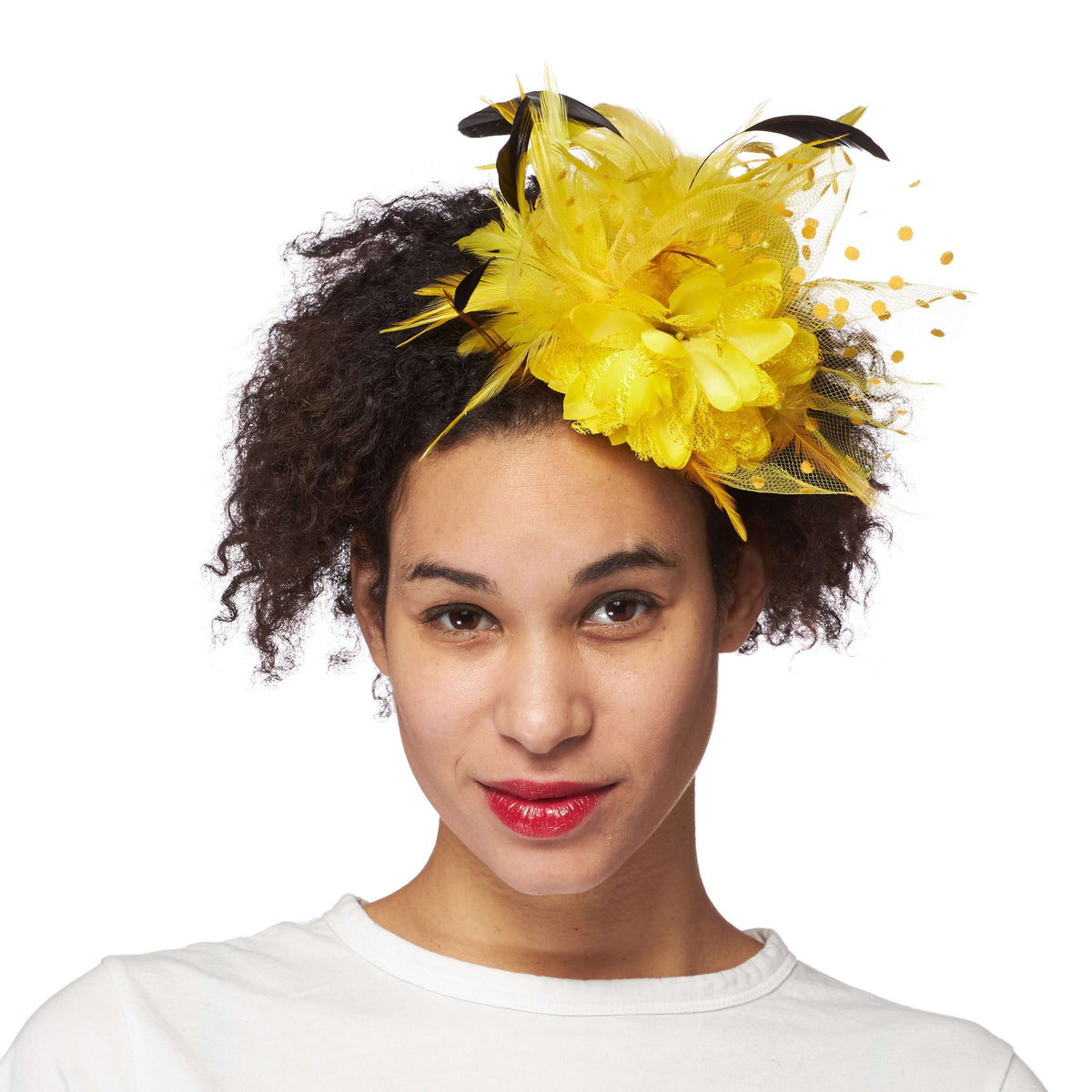 Yellow Trim Sunburst Fascinator