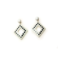 Polka Dot Diamond Mod Clip On Earrings