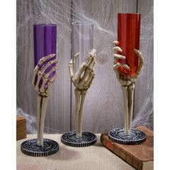 Skeleton Hand Fluted Glass