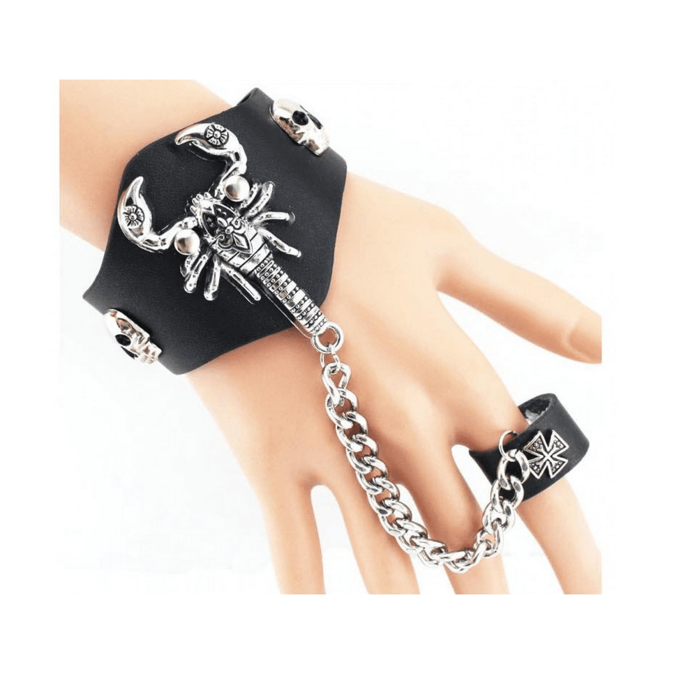 Leather Chain Scorpion Bracelet