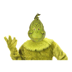 The Grinch Deluxe Faux Fur Jumpsuit w/ Latex Mask Adult Costume