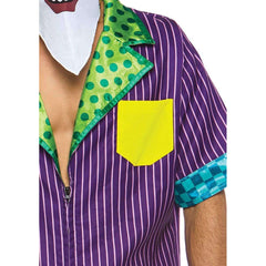 Super Villain Joker Purple Striped Men's Costume