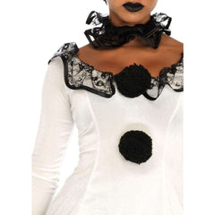 Pierrot Clown Black & White Women's Costume