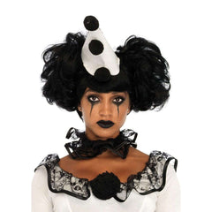 Pierrot Clown Black & White Women's Costume