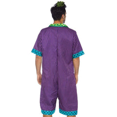 Super Villain Joker Purple Striped Men's Costume