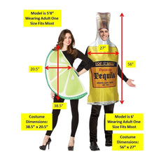 Tequila Bottle & Lime Slice Adult Couple Costume