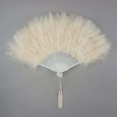 Ivory Marabou Feather Fan