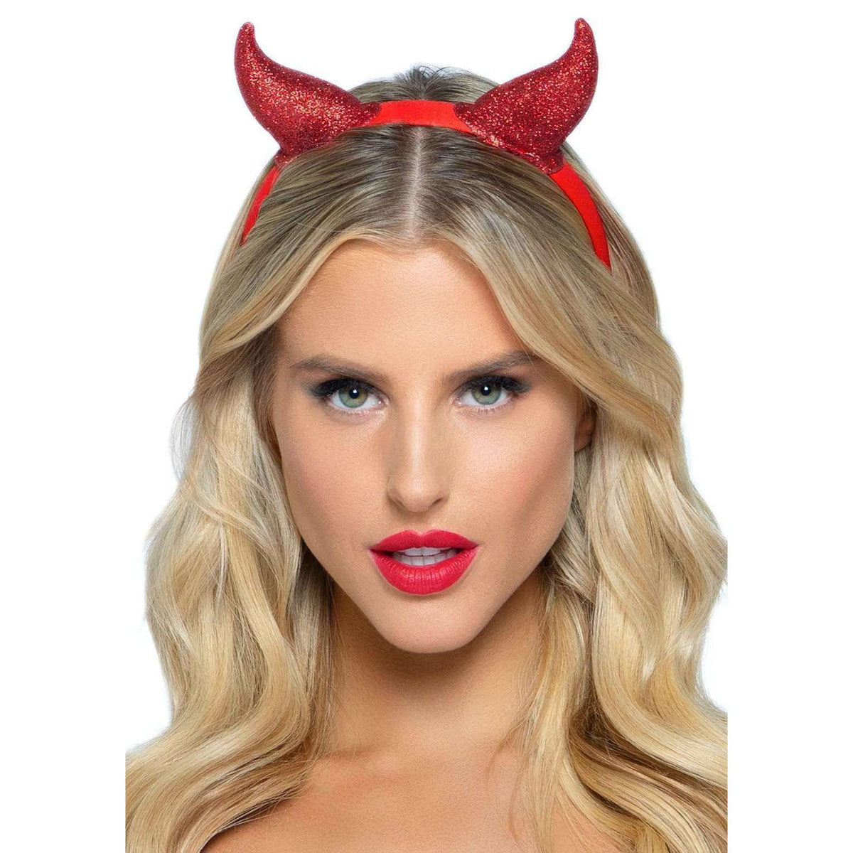 Latex Glitter Devil Horn Headband