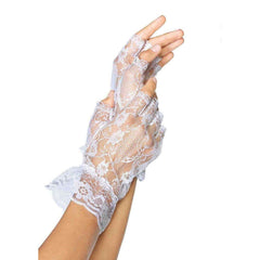 Fingerless Lace Ruffle Gloves