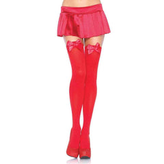 Nylon Thigh High Bow Stockings