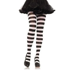 Black & White Wide Stripe Opaque Tights