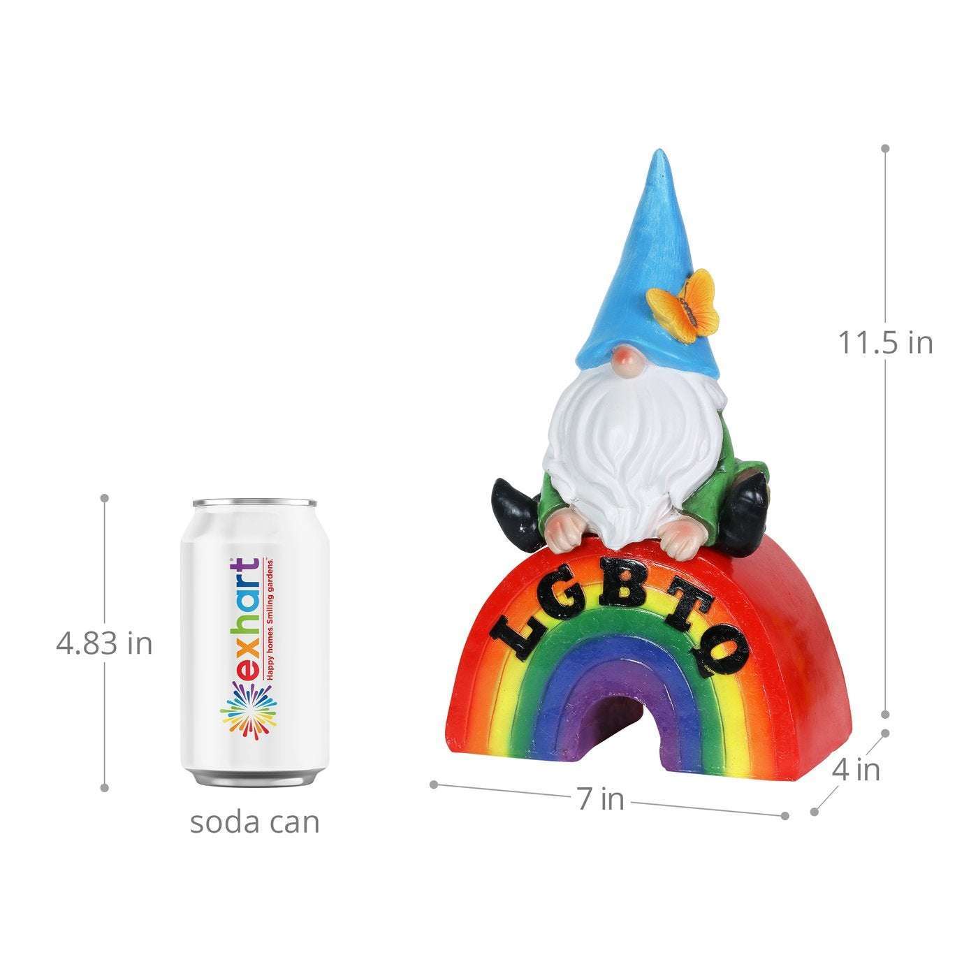 Gnome on LGBTQ Glowing Rainbow Statuary