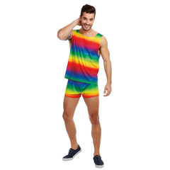 Rainbow Man Tank & Shorts Adult Costume